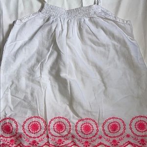 white with pink flower tink top